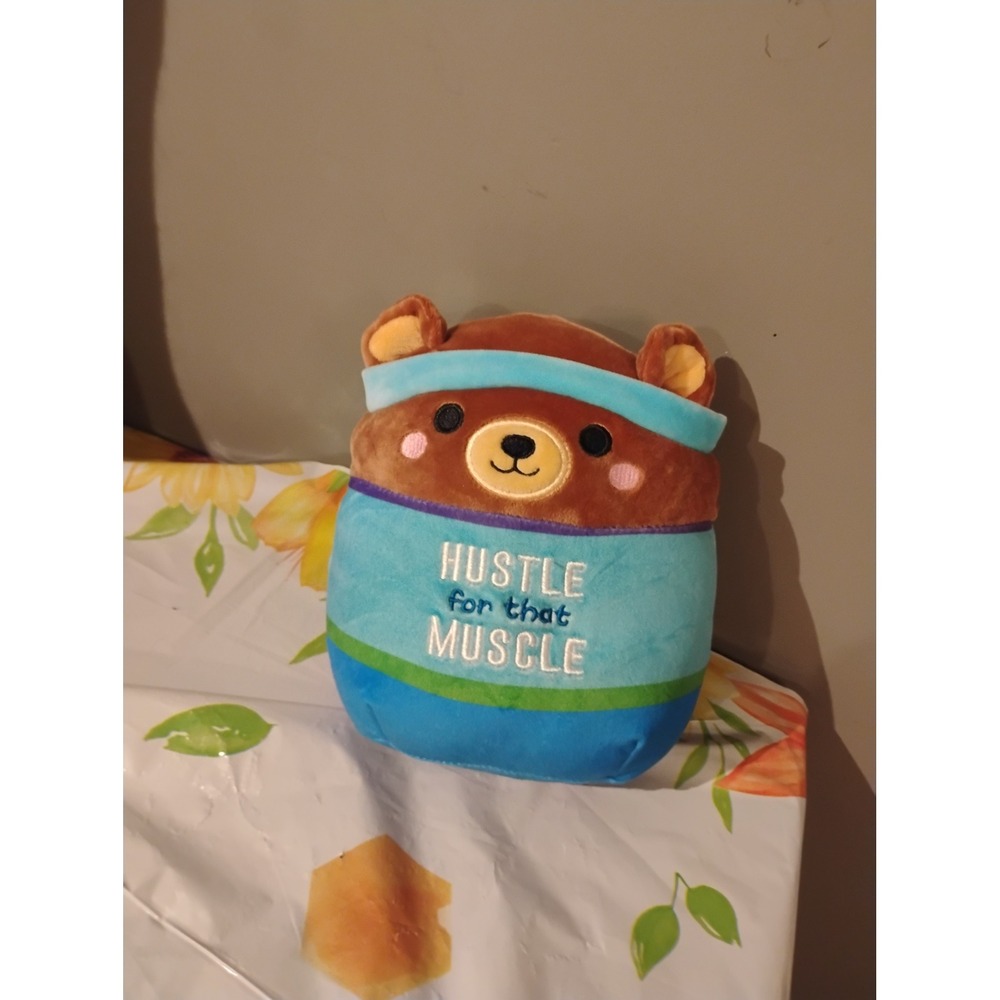 Squishmallows Baron the Bear Hustle For That Muscle 8 Inch Fitness Plush Toy
